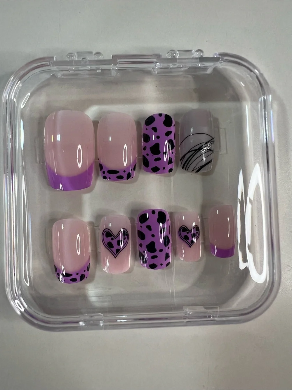 Press On Nail Sets - Bundle of 5 Multi Color Mix with nail kit